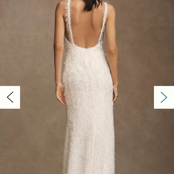 Anthropologie Tadashi Shoji Tessa Shag Slip Gown - Picture 2 of 5